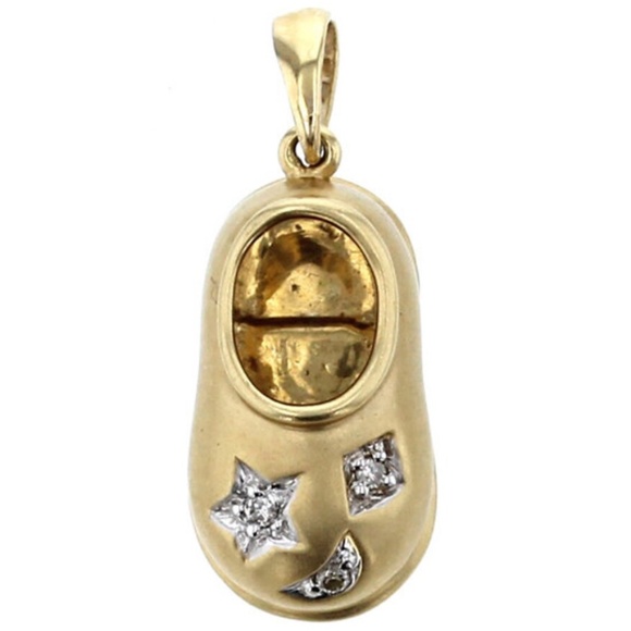 Jewelry - 14Kt Gold Diamond Stone Shoe Charm